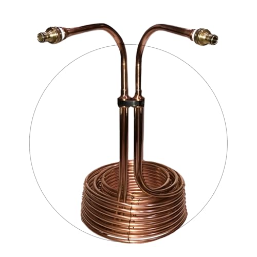 Concentric Hydra™ Copper Wort Chiller for Beer Brewing | Triple Coil Immersion Chiller for Home Brewing Kits | Fast Chill for 5 Gallon Batches | Easy to Clean | For Small Wort Batches in Large Kettles