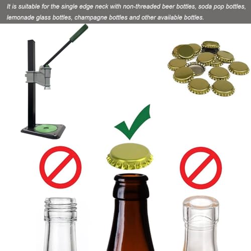Manual Bottle Capper Tool Machine 26mm and 29mm Crown Capper Beer Corking Machine,Heavy Duty Strong Metal Easy Action Bench Bottle Capper, Adjustable Height Beer Bottle Capping for Home Brewing
