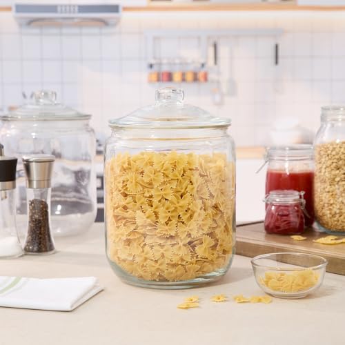 Restaurantware Glass Jar - 1 Count - Vetri 2 Gallon Glass Storage Jar, With Lid, Clear, Dishwasher-Safe - Storage Container For Flour, Coffee Beans, Kitchen Organization - size: 2 gal