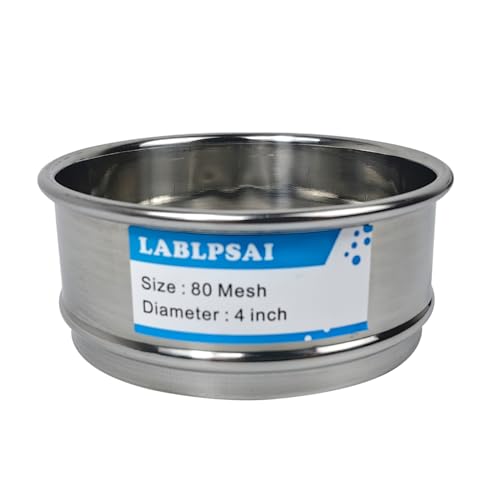 80 Mesh Lab Sieves 4" Diameter 304 Stainless Steel Wire Cloth Test Sieve for Industrial Laboratory Home - size: 80 mesh