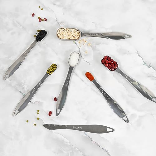 22-Pc Stackable Measuring Cups and Spoons Set with Lid | BPA-free & dishwasher safe. Premium 22-piece nested cups & spoons set with lid. Ideal kitchen tools for liquid or dry food - color: 22 Piece