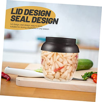 LIFKOME 4pcs Airtight Pickle Container Fermenting Jar Multi-function Kimchi Storage with Sealing Lid Reusable Jar for Vegetables Dried Fruit Honey Wine Great Present