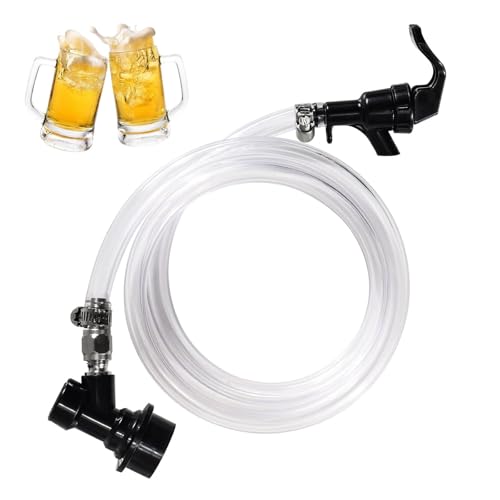 3FT Ball Lock Beer Line Assembly Kit - 5/16" Liquid Line with Picnic Tap Faucet & Quick Disconnect PVC Tubing Ball Lock Picnic Tap for Corny Keg Ball Lock Keg Beer Dispenser Soda Dispensing - size: 3FT- 1 Pack