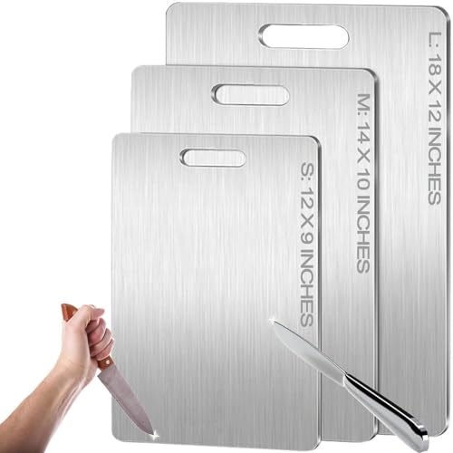 Titanium Cutting Board - 2026 New Upgrade 100% Pure Titanium Cutting Boards for Kitchen Double Sided Non Toxic Titanware Cutting Board,Hygiene Durable Dishwasher Safe Chopping Board (14"L x 10"W) - size: 14"L x 10"W