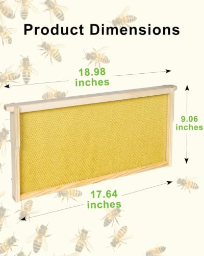 vensovo 10 Pack Bee Frames Deep - Bee Hive Frames and Wax Foundations Yellow Beehive Frams - color: Yellow