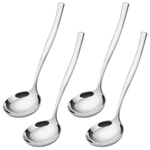 Sadstory Small Stainless Steel Gravy Ladle, Soup Ladles Serving, 4 Packs | Little Ladle, Dressing Ladles Serving