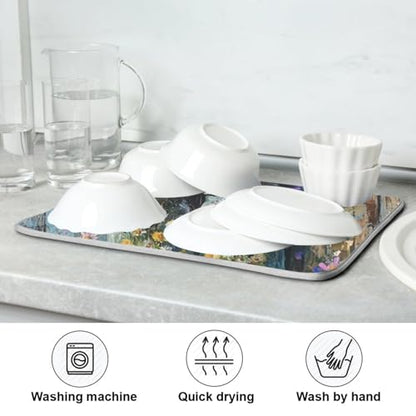 Butterfly Jars Dish Drying Mat Kitchen Dish Drying Pad Absorbent Microfiber Kitchen Decor for Sinks Countertops Draining Racks 18x24 Inch - size: 18x24in
