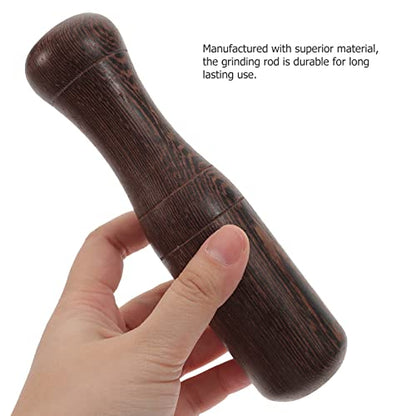 Healifty Wooden Pestle Garlic Masher 6.88" Ergonomic Grinder Rod | Natural timber muddler for sauces. Compact manual pounder fits stone bowls for effortless food crushing daily