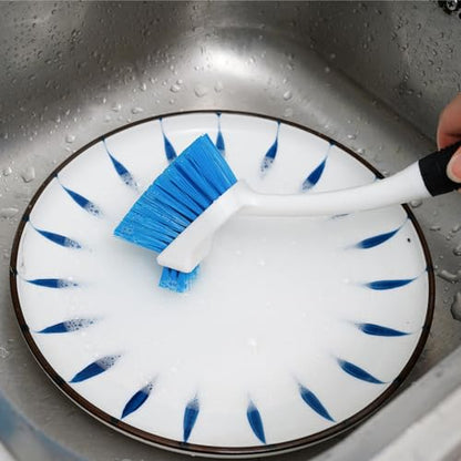 MOSOLAN Dish Brush Set of 3 with Water Bottle Brush, Dish Scrub Brush and Scrubber Brush, Long Handle Kitchen Scrub Brushes for Dishes, Bottles, Cups, Pots, Pans and Sinks, Flat Head - style: Flat Head