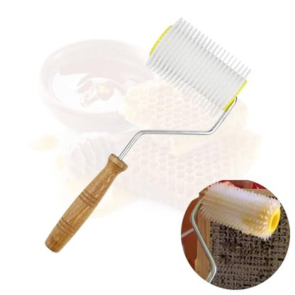 Honey Uncapping Tool Honey Uncapper Wooden Handle Uncapping Roller Uncapping Fork for Beekeeping