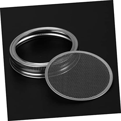2pcs Stainless Steel Sprouting Screen Lids for Wide Mouth Mason Jars Fermentation Lids Mesh Strainer - size: Size 3