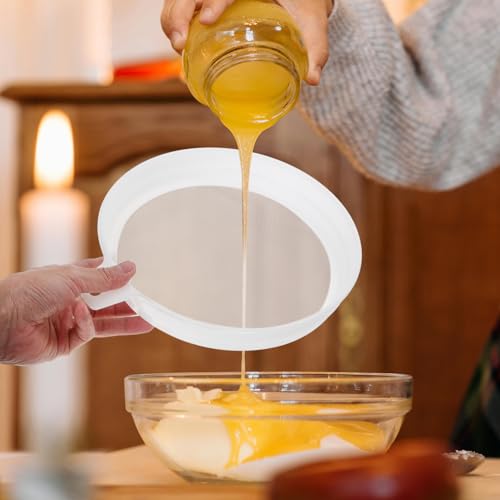 2pcs Double Layer Honey Strainer Filter Nylon Mesh Sieve for Soy Milk Coffee Yogurt and Juice Easy to Clean Kitchen Tool