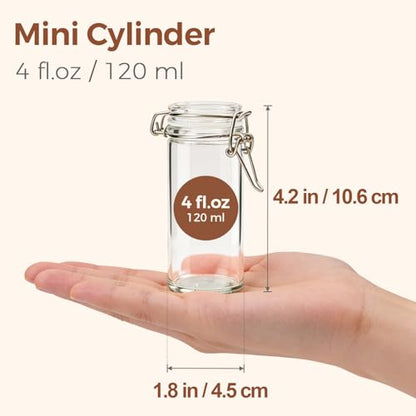 ComSaf Small Glass Spice Jars with Airtight Lids 4 oz 12 Pack with Labels | Seasoning herbs powders, Salt pepper chili, Spice rack cabinet organization, Small size, Funnel included, DIY crafts gifts - size: 4oz*12