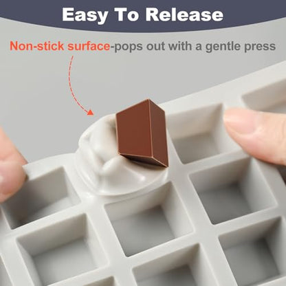 Square Ice Cube Silicone Molds for ice,Candy,72 Cavities | Mini Square Ice Cube Mold Tray, Mini Silicone Chocolate Molds, For Candy, Gummy, Jelly, Jello, Pet Treats, Snacks - color: 72 Cavity Square-Terrace Mold