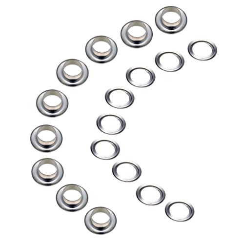 90 Sets 13/32 Inch Sewing Grommets Eyelets Stainless Steel with Washers for Shoes, Bead Cores, Clothes, Leather, Canvas, Banner (10mm Silver) - size: 10mm