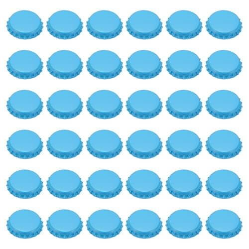 uxcell 108 Pcs Oxygen Absorbing Beer Bottle Caps, 32mm Pry Off Bulk Crown Caps Bottle Toppers for Soda Beer Wine Glass Bottles Home Brewing DIY Pendants or Craft Scrapbooks, Blue - color: Blue