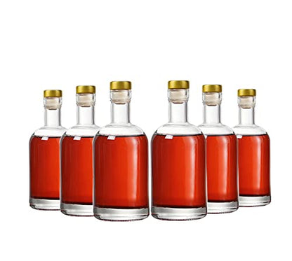 Clear Glass Bottles 6 oz - 200ml [Pack of 6] for Wine Beverages Drinks Oil Vinegar Kombucha Beer Water Soda with Cork Stopper Airtight Lid - size: KC-Short-6oz-6pic