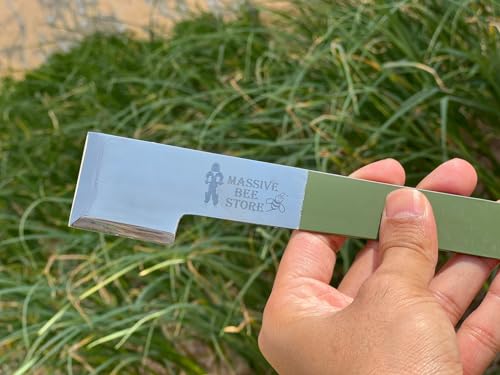 Frame Lifter and Scraper J Hook Tool Hive Tool Beekeeping Equipment (J Shaped:11 inch) (Olive Green/Two Pcs) - color: Olive Green/Two Pcs