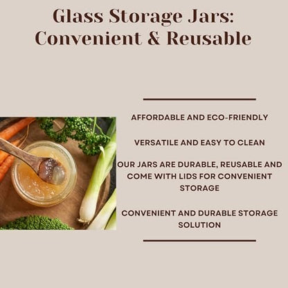 Jarming Collections Mason Jars - 16 oz Glass Extra Wide Mouth Pint Storage Jars with BPA Free Plastic Lids - Made in USA - color: 2 Black Dome Plastic Lids-16 OZ