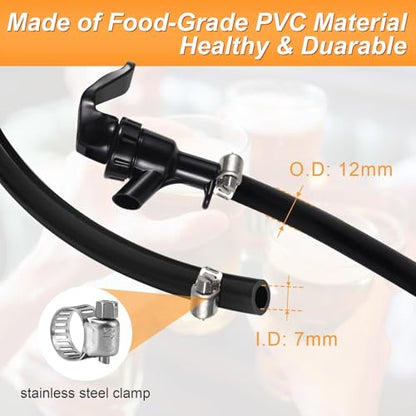 MRbrew 3 FT Keg Tap Line Beer Tubing Replacement Kit for Keg Pump Keg Tap, 3/16" Liquid Line Draft Beer Line with Picnic Tap Faucet Kegerator Dispenser PVC Tubing Kit for Cornelius Keg Beer Dispenser