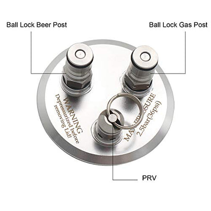 3"Tri Clamp Fermenters ball lock post Convert Lid with Gas Post Beer Post PRV,Fermentasaurus Pressure,Homebrew Kegging fermentation Equipment