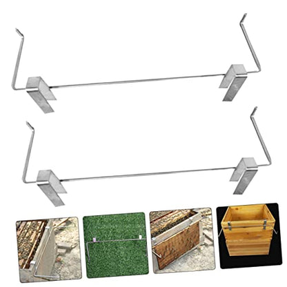Happyyami 4 Pcs Bee Box Shelf Hive Stand Storage Shelf for Bee Houses Beehive Frame Holder Stainless Hive 2 Beehive Lifter Apiarist Tool Beekeeping Frame Gripper Bucket Rack Stainless Steel