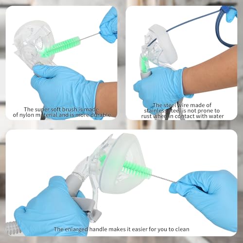 CPAP Cleaner Kit - Dedicated Basin & Flexible Tube Brush | CPAP cleaning kit: dedicated basin, long brush, drying hook, gloves & mask tool. BPA-free. Fits all tubing.