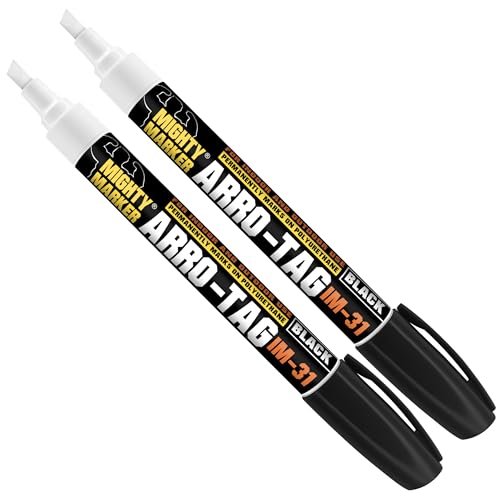 IM-31 Arro-Tag - Polyurethane Tag Marker - Permanent All Weather Pen for Livestock Ear Tags, Equipment ID Tags, Wheelchair Tags - Dual Tip - Valve Action - 10ml (2)