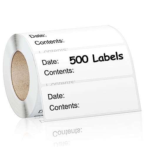 Kingtac 500pcs Food Freezer Labels, 1 x 3 Inch Removable for Food Containers, Mason Jar, No Residue Food Storage Labels Perfect for Kitchen Cannot be Torn - color: Kt-frz-bk-500-1