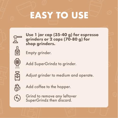 Urnex SuperGrindz Grinder Cleaning Tablets, 11.6 oz Bottle