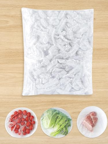 50PCS Reusable Elastic Food Storage Covers, Bowl Covers, BPA-Free, Airtight Seal for Plates, Fruits, Sourdough Baking, Kitchen Use, Plastic Wrap, Easy to Clean, Fresh-Keeping (Transparent White)