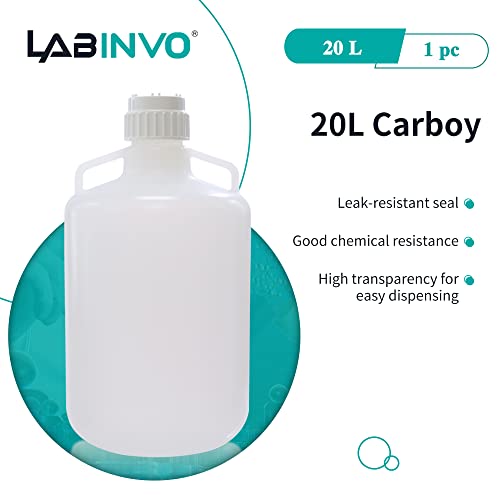 20L Round Carboy, PP Materia, Molded Graduation, with Integrated Shoulder Lifting Handle, IN-CAB20 - style: 20L