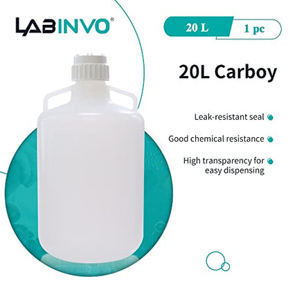 20L Round Carboy, PP Materia, Molded Graduation, with Integrated Shoulder Lifting Handle, IN-CAB20 - style: 20L