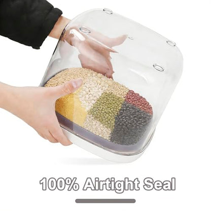 Airtight Rice Container with Measuring Cup, BPA-Free Clear PET Plastic Food Storage Container Pantry Organizers and Storage Sugar Cookies Flour Rice Container (5 L /5.28 QT) - size: 5 L /5.28 QT