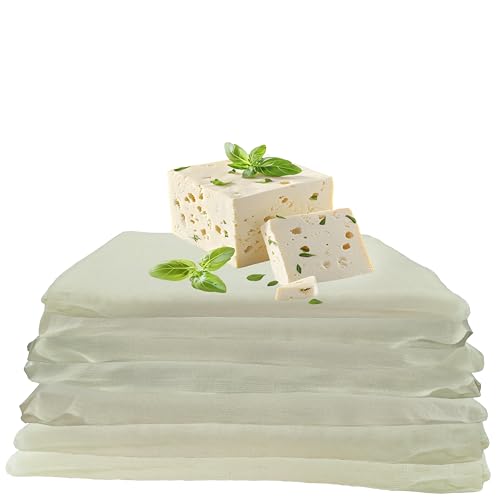 6 Pack Muslin Cloth for Straining Grade 100, 20x20 Inch – 100% Unbleached Cotton Cheese Cloths for Straining Liquid, Cheesecloth for Cooking for Food Preparation, Nut Milk, Broth, and More,