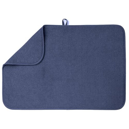 Bellemain XL Dish Mat Microfiber Dish Drying Mat, Super absorbent (Navy, 17" x 24") - color: Navy, size: 17" x 24"