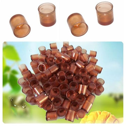 1000Pcs Plastic Queen Bee Raising Cup Brown Cells Cages Room Cups Queen Bee Raising Platform Rearing Cell Cups Beekeeping Tools Brown