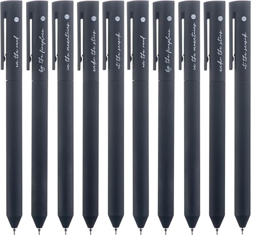 DIVERSEBEE Black Gel Ink Pens, 0.5 mm Gel Pens Fine Point, Bible Pens No Bleed Through with Cute Fine Tip, Bible Study Journaling Supplies, 10 Pack Gel Pen Set - color: Black, size: 1 Count (Pack of 10)