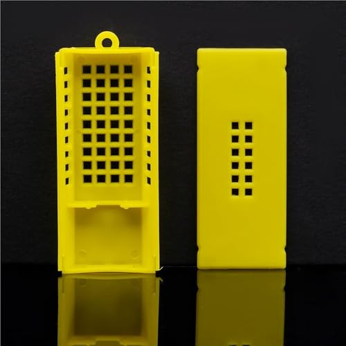 Queen Bee Cage 50Pcs Beekeeping Transport Cages Yellow White Bees Queen Post Room Cage Plastic King Prisoner Bee Apiculture Tools for Beekeeping Supplies