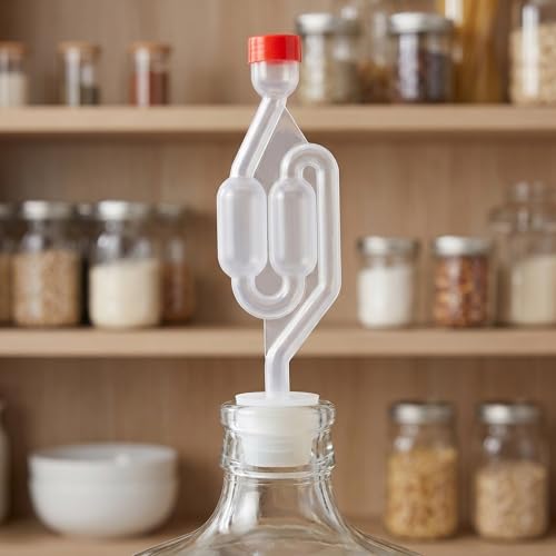 KOMBIUDA Airlocks that Prevents Gas Backflow 2 Sets S-shaped with #6 Silicone Stopper Home Brewing Fermentation Equipment and Monitors Fermentation Process for Wine and Pickles
