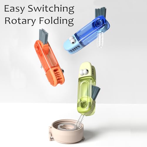 4-in-1 Bottle Cleaning Brush Set, Multifunction Silicone Cup Lid Gap Cleaner, Home Kitchen Crevice Cleaning Tools, 3 Pcs, Green - color: 3 Pcs_green