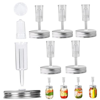 Mason Jar Fermentation Lids, 2.76" Plastic Fermentation Kit Includes 6 Fermenting Lids and 6 Airlocks, Regular Mouth (Jars Not Included)..