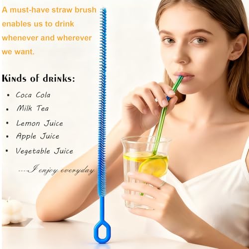 3-Pack Multi-Size 12.6”Long Straw Cleaner Brush for Stanley Cup, Extra Long Reusable Straw Brush for Tumbler, Metal, Silicone, Glass Straws for Baby Bottles, Sippy Cups, Yeti, Pipe Cleaner for Tube