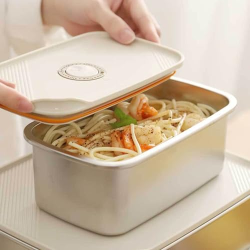 Stainless Steel Food Storage Containers with Airtight Lids Set, Leakproof Meal Prep Containers, Airtight Kimchi Containers Reusable, Stackable/Oven/Dishwsher/Freezer Safe 600ML