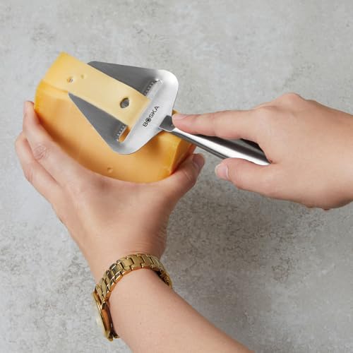 Boska Stainless Steel Cheese Slicer - Copenhagen For All Types of Cheese - Multi-Functional Cheese Slicer - Handheld Slicer - Silver Non-Stick - Dishwasher Safe - For Kitchen Cooking - style: Cheese Slicer