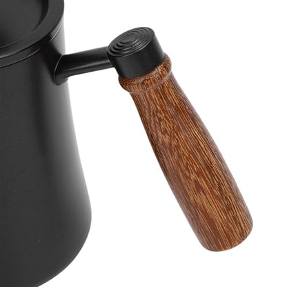 Gooseneck Pour Over Coffee Kettle with Thermometer, 500ml Stainless Steel Water Boiler for Precise Brewing, Tea & Hot Chocolate, Black