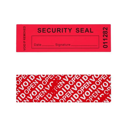 350pcs Tamper Evident Proof Security Warranty Void Total Transfer Seals/Stickers High Security Tamper for Reusable Package Serial Numbers(1 x 3.35Inches,red) - style: red 350