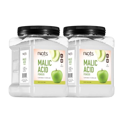 Roots Circle Malic Acid Powder - Bulk 2 Pack of 26.45 oz | Premium Food Grade, Gluten-Free, Non-GMO Ideal for Flavor Enhancer, Winemaking, & Cleaning - size: 2 Pack
