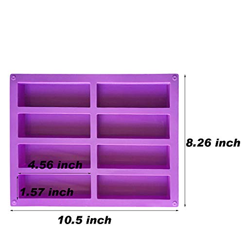 Palksky (2 Pcs) 8 Cavity Rectangle Granola Bar Silicone Mold/Nutrition/Cereal Bar Molds Energy Bar Maker for Chocolate Truffles Ganache Bread Brownie Cornbread Cheesecake Pudding Butter Mould - style: 2PCS 8 Bar Mold
