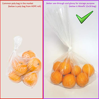 Wowfit 100 CT 9x14 Inch 1.1 Mil Clear Plastic Flat Open Poly Bags – Great for Bread, Cookies, Candy Favors, Classroom Treats, Crafts, and Food Storage - size: 9"x14"-100pcs